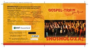 shosholoza! live aufgenommen im April 2012 im ... - Gospel-Train eV