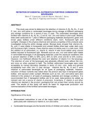 retention of essential nutrients in fortified carbonated beverages