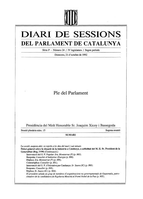 DSPC-P 024/04 - Parlament de Catalunya