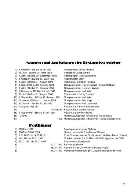 Postgeschichte Oberursel - Verein für Geschichte und Heimatkunde ...