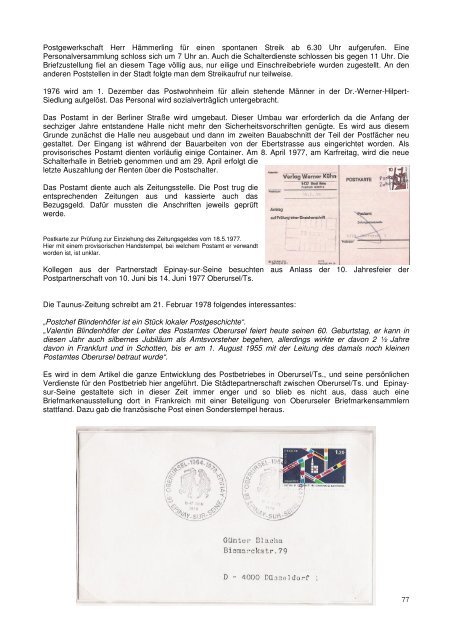 Postgeschichte Oberursel - Verein für Geschichte und Heimatkunde ...