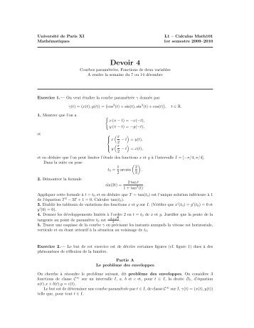 Devoir 4 avec corrigé