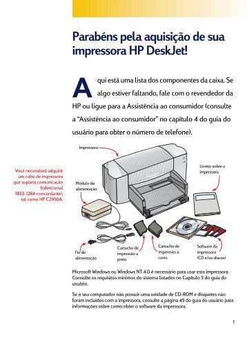 Parabéns pela aquisição de sua impressora HP DeskJet!