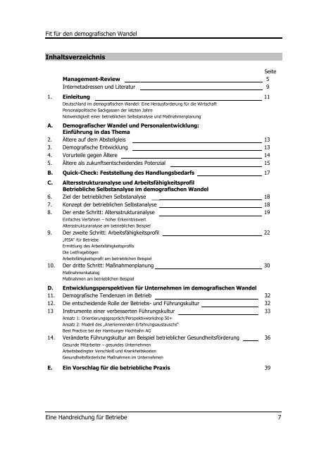 Fit für den demografischen Wandel - GPI