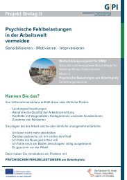 Psychische Fehlbelastungen in der Arbeitswelt vermeiden - GPI