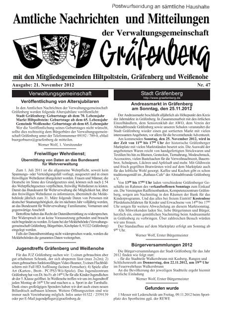 Amtsblatt Ausgabe 47/2012 - Hiltpoltstein