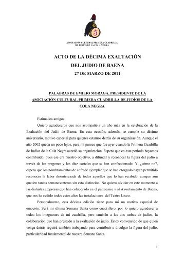 ACTO DE LA DÉCIMA EXALTACIÓN DEL JUDIO DE BAENA