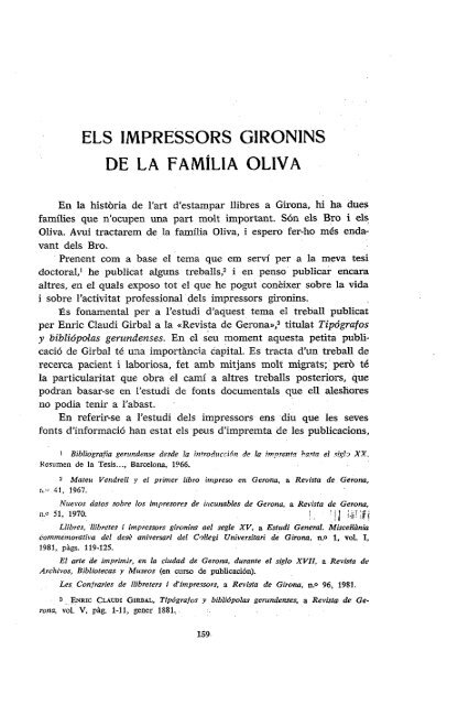 ELS IMPRESSORS GIRONINS DE LA FAMÍLIA OLIVA