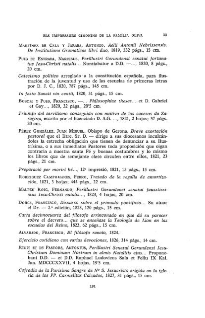 ELS IMPRESSORS GIRONINS DE LA FAMÍLIA OLIVA