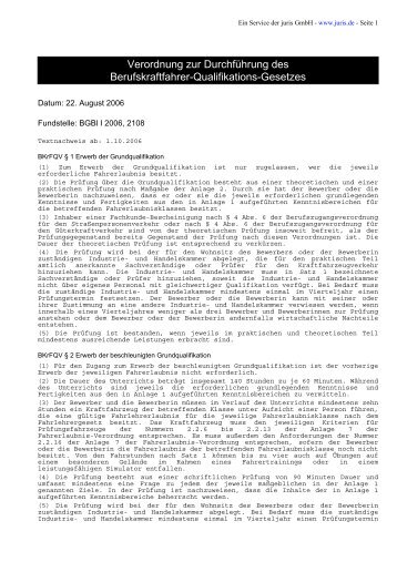 Berufskraftfahrer- Qualifikations-Verordnung - IHK Saarland