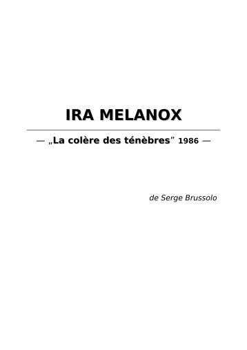 Serge Brussolo – Ira Melanox