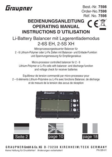 BEDIENUNGSANLEITUNG OPERATING MANUAL ... - Graupner