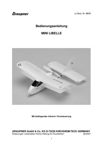 Bedienungsanleitung MINI LIBELLE - Graupner