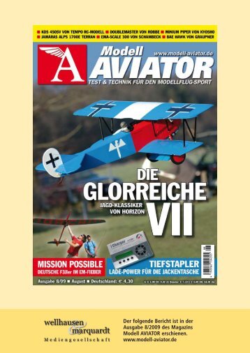 HAWK - Testbericht Aviator 8/09 - Graupner