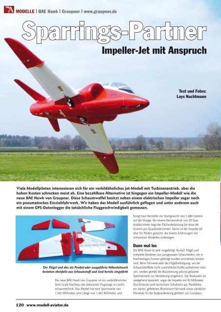 HAWK - Testbericht Aviator 8/09 - Graupner