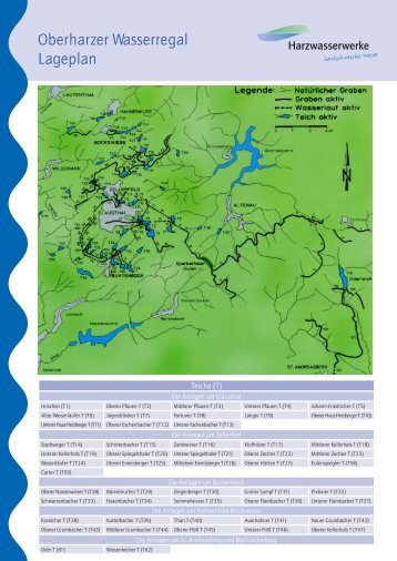 Oberharzer Wasserregal Lageplan - Harzwasserwerke Gmbh