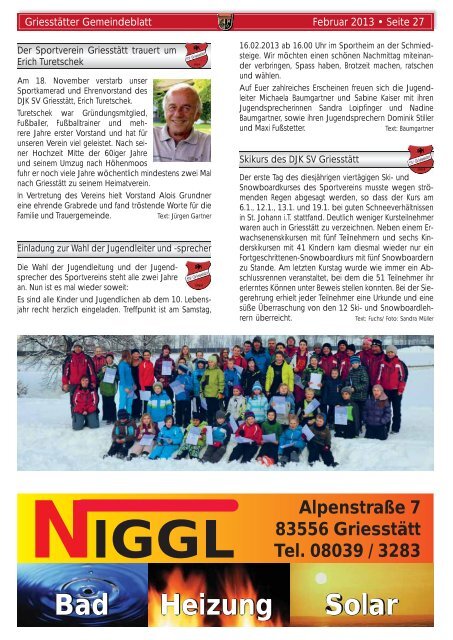 Gemeindeblatt Februar 2013 - Griesstätt