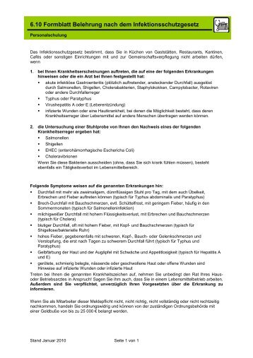 6.10 Formblatt Belehrung nach dem Infektionsschutzgesetz ... -  Groma