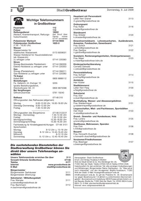 Publ grossbottwar Issue kw28 Page 1 - Gemeinde Großbottwar