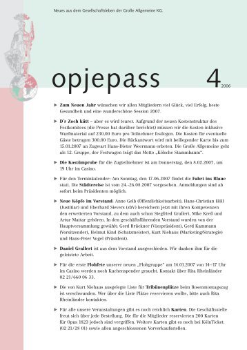 opjepass 04-06.qxd - Große Allgemeine K.G. von 1900 e.V.