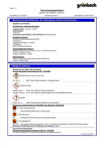 Kaliumpermanganat DE - Grünbeck Wasseraufbereitung GmbH