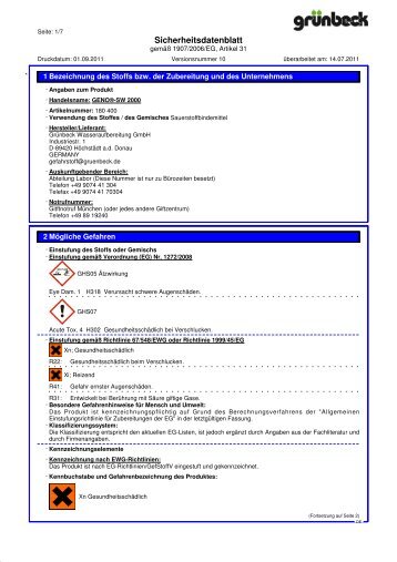 GENO-SW 2000 DE - Grünbeck Wasseraufbereitung GmbH