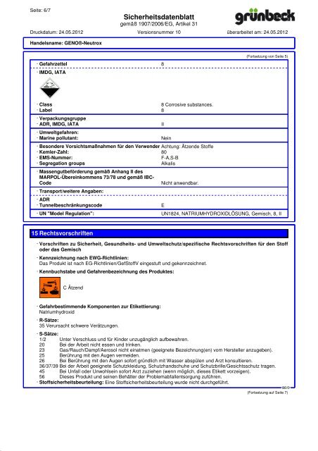 SDB GENO-Neutrox BE-D - Grünbeck Wasseraufbereitung GmbH