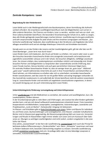 Zentrale Kompetenz: Lesen - Grundschulverband