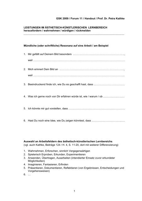Leistung Handout - Grundschulverband