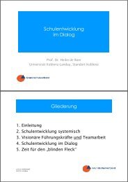 Schulentwicklung im Dialog Gliederung - Grundschulverband