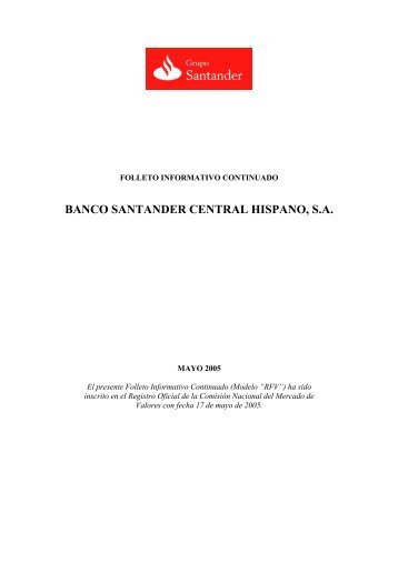 Folleto Informativo Continuado - Santander