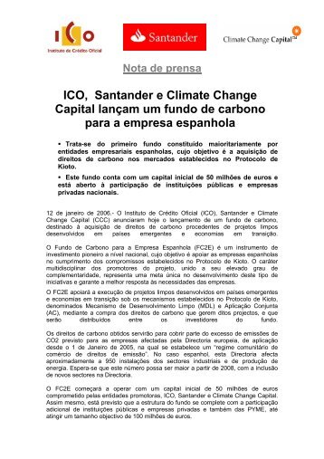 ICO, Santander e Climate Change Capital lançam um fundo de ...