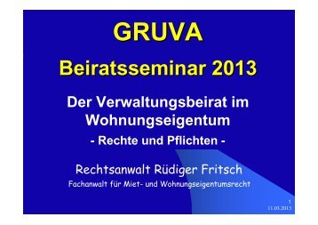 2 Fritsch - Der Verwaltungsbeirat im Wohnungseigentum ... - GRUVA