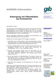 Filterstäube aus Krematorien - gsb Sonderabfall-Entsorgung Bayern ...