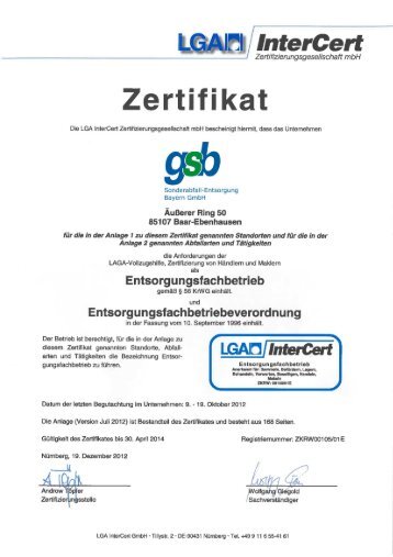 Mitterteich - gsb Sonderabfall-Entsorgung Bayern GmbH