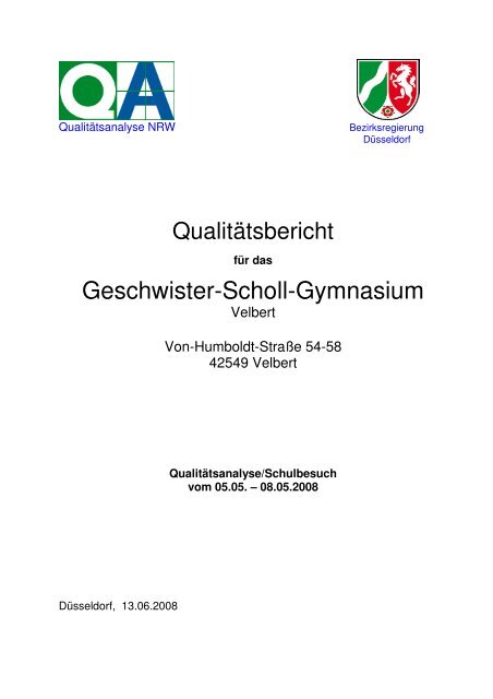 Bericht der Schulinspektion - Geschwister-Scholl-Gymnasium