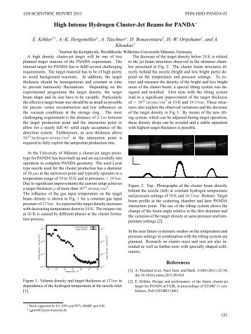 High Intense Hydrogen Cluster-Jet Beams for PANDAâ - GSI