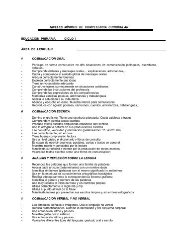 NIVELES MÍNIMOS DE COMPETENCIA CURRICULAR ... - APOCLAM