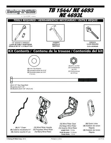 TB 1544/ NE 4693 NE 4693L - Swing-N-Slide