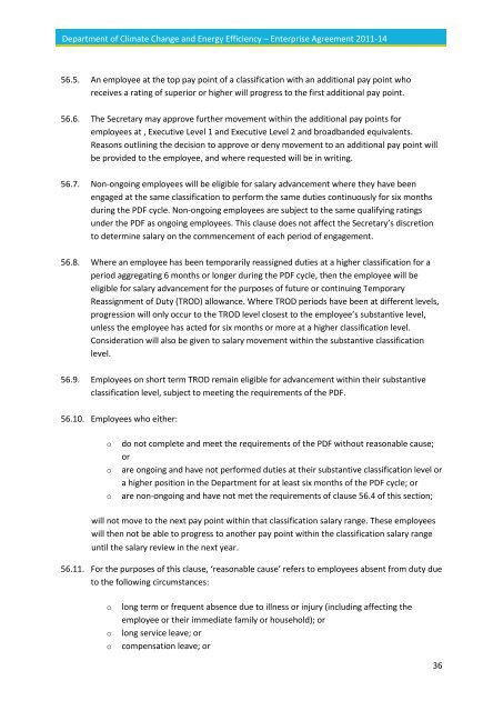 Enterprise Agreement 2011-14 - Department of Climate Change