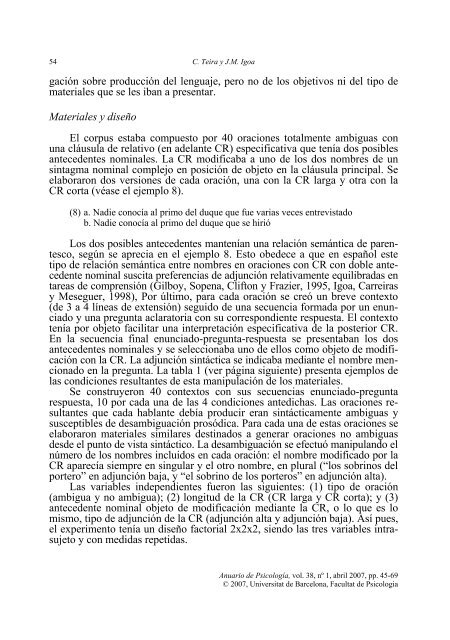 Relaciones entre la prosodia y la sintaxis en el ... - RACO