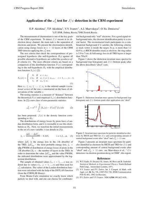 CBM Progress Report 2006 - GSI