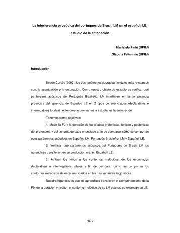 3079 La interferencia prosódica del portugués de Brasil/ LM en el ...