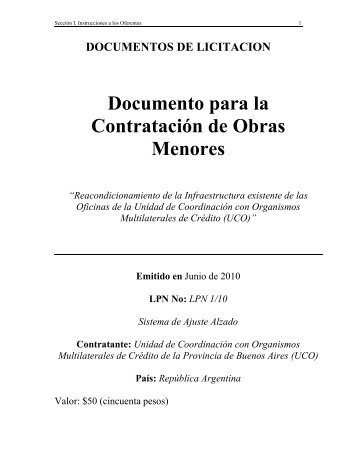 Documentos de Licitación - Ministerio de Economía de la Provincia ...