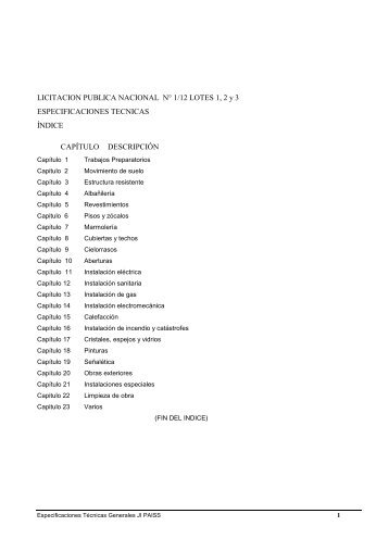 Especificaciones Técnicas Generales - Ministerio de Economía de ...