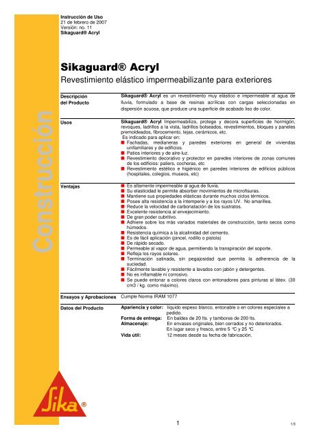 Ver ficha técnica - Tecno Urquiza, Distribuidor Autorizado de Sika ...