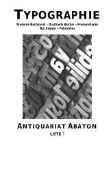 TYPOGRAPHIE - Abaton Antiquariat