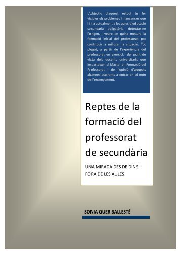 Els reptes actuals de la formació del professorat de secundària