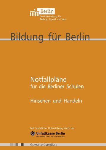 Notfallpläne für die Berliner Schulen - Hinsehen und Handeln