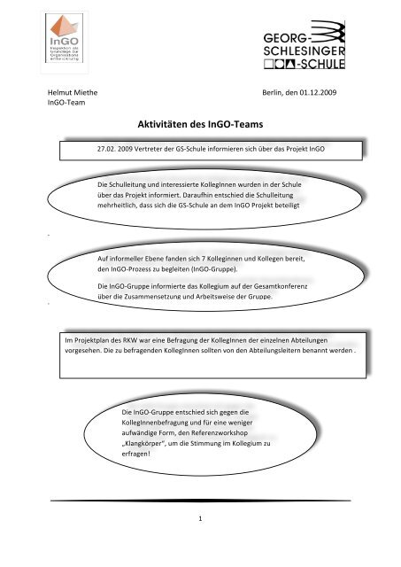 AktivitÃ¤ten des InGO-âTeams